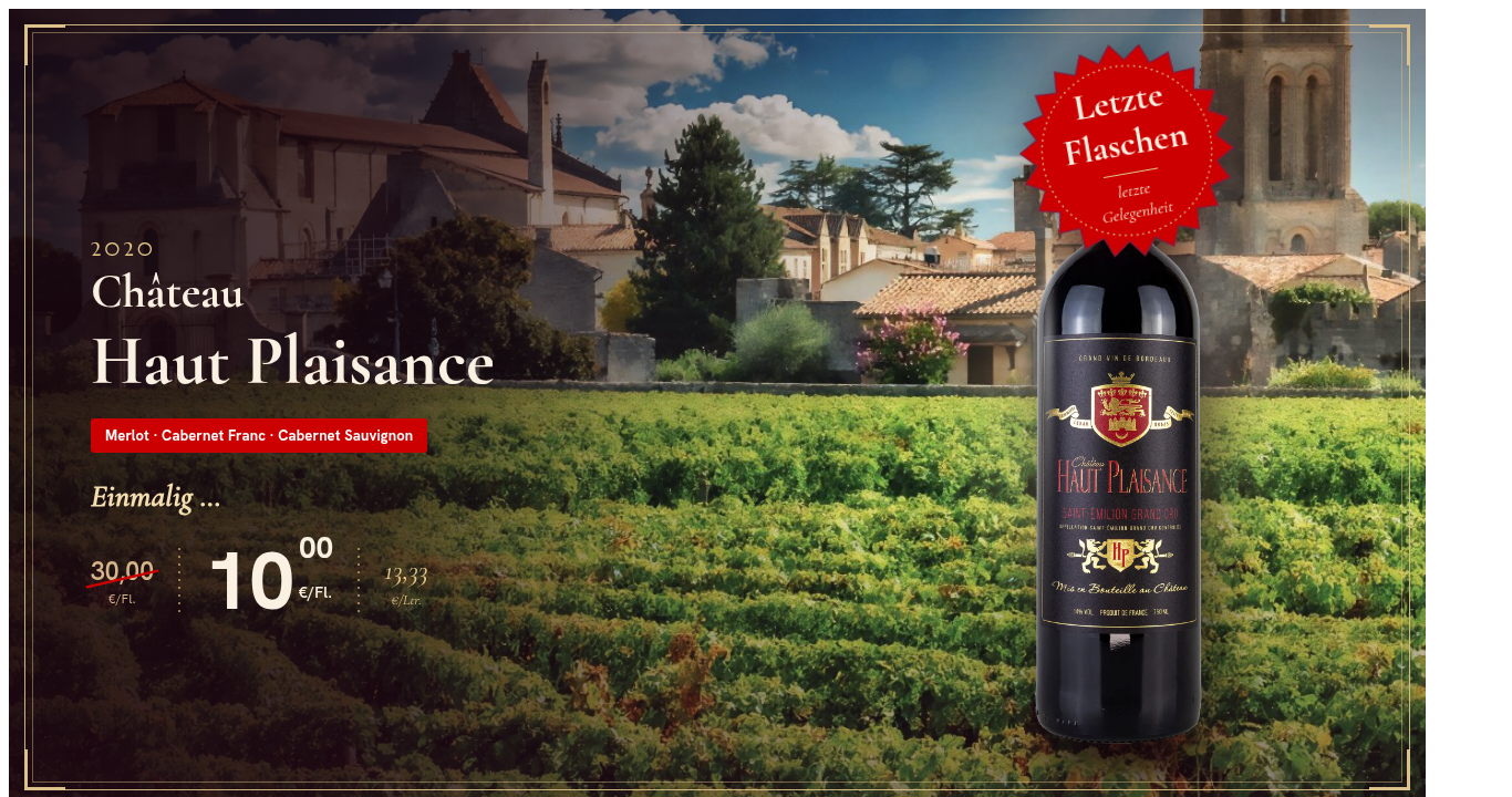 Letzte Flaschen Bordeaux Haut Plaisance